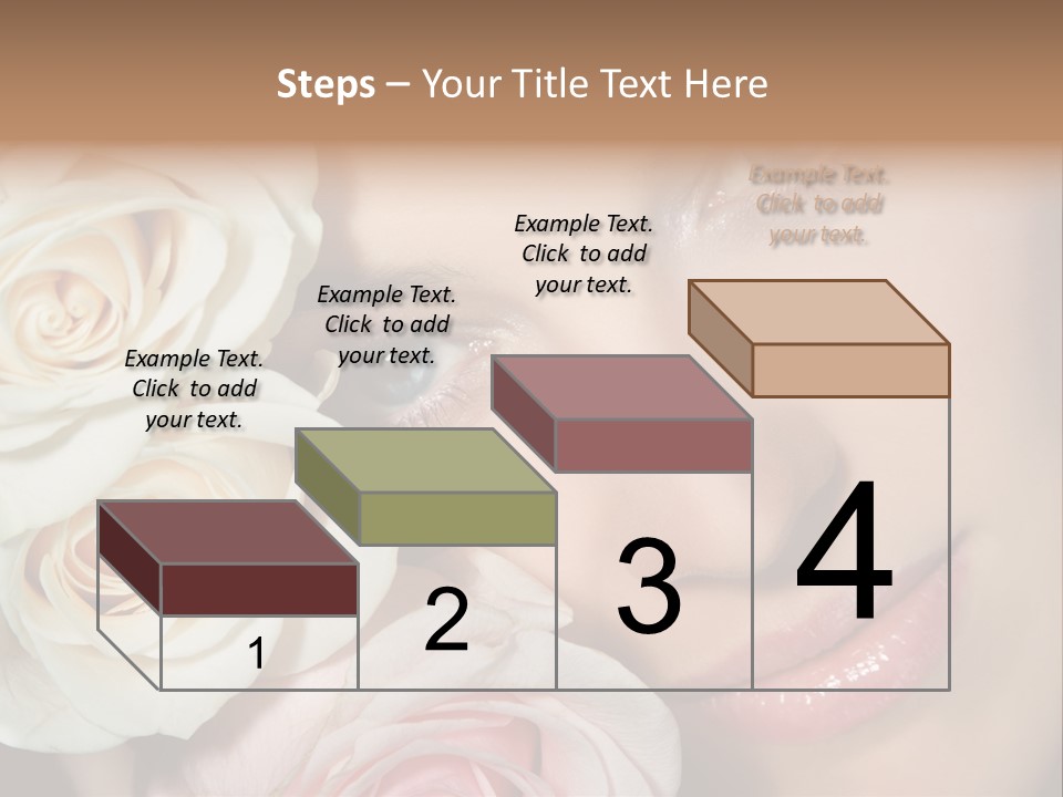 A Woman With Blue Eyes Holding A White Rose PowerPoint Template