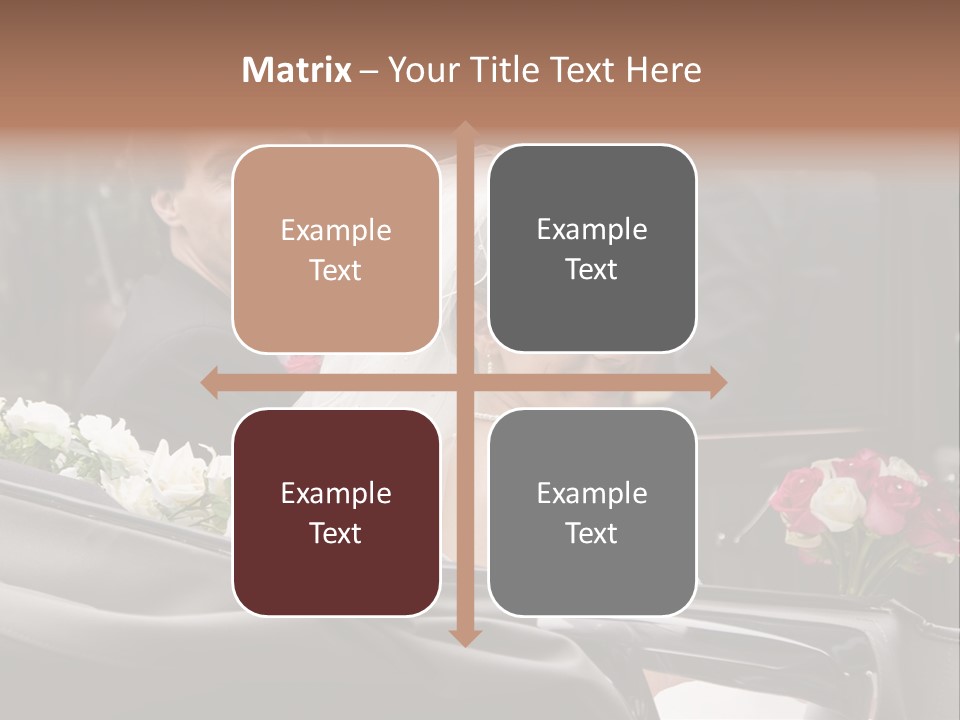 A Bride And Groom In A Horse Drawn Carriage PowerPoint Template