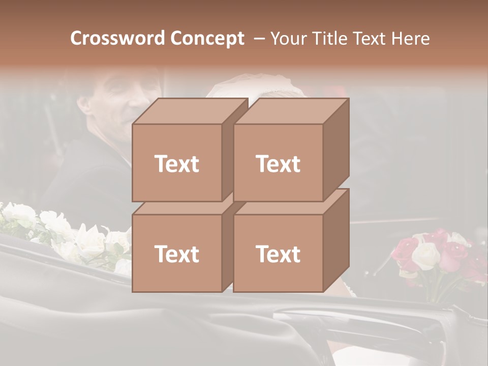 A Bride And Groom In A Horse Drawn Carriage PowerPoint Template