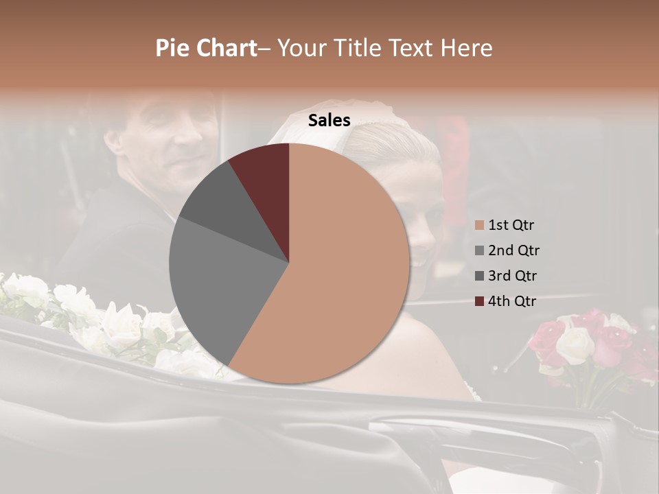 A Bride And Groom In A Horse Drawn Carriage PowerPoint Template