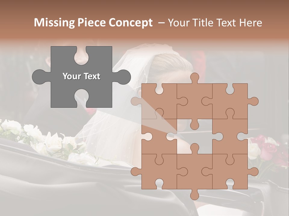 A Bride And Groom In A Horse Drawn Carriage PowerPoint Template