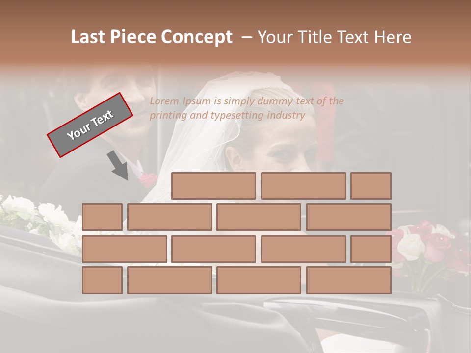 A Bride And Groom In A Horse Drawn Carriage PowerPoint Template