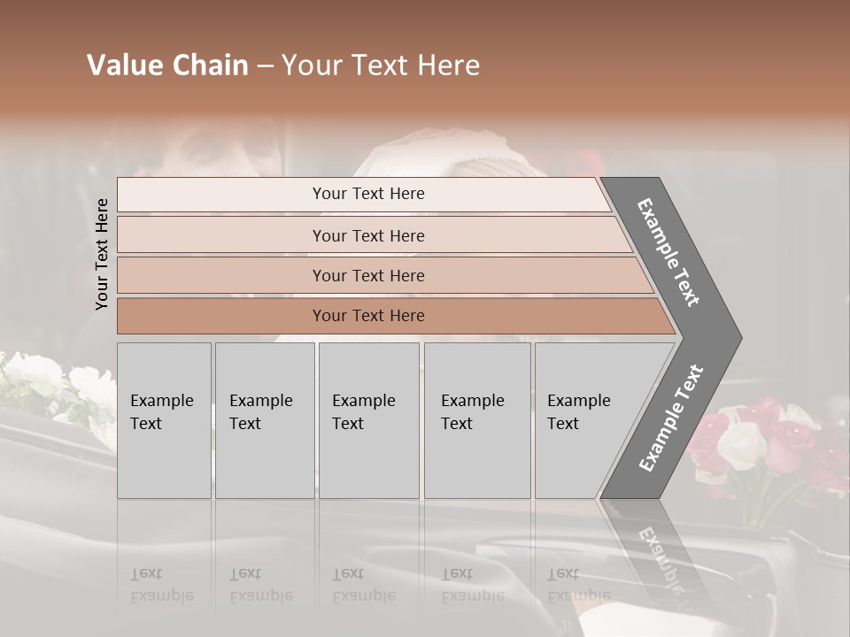 A Bride And Groom In A Horse Drawn Carriage PowerPoint Template