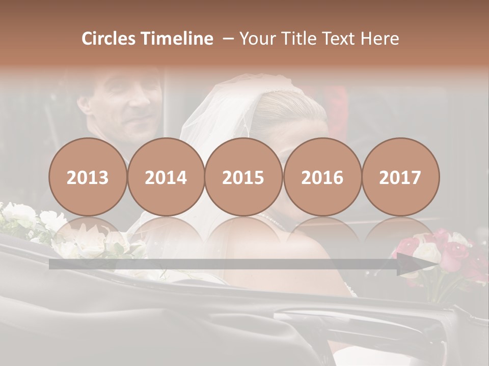 A Bride And Groom In A Horse Drawn Carriage PowerPoint Template