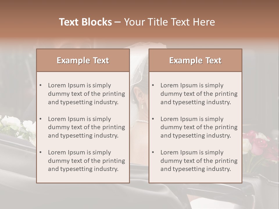 A Bride And Groom In A Horse Drawn Carriage PowerPoint Template