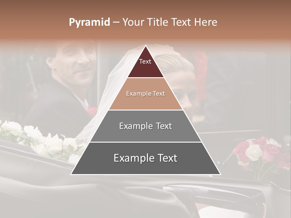 A Bride And Groom In A Horse Drawn Carriage PowerPoint Template