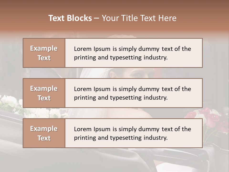 A Bride And Groom In A Horse Drawn Carriage PowerPoint Template