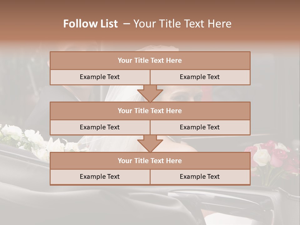 A Bride And Groom In A Horse Drawn Carriage PowerPoint Template