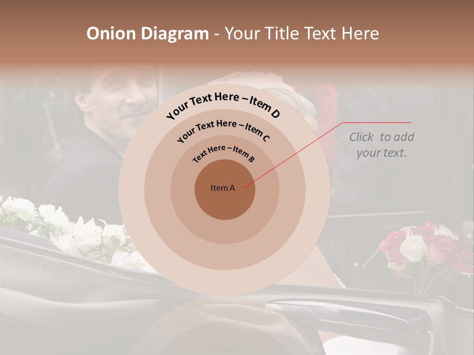 A Bride And Groom In A Horse Drawn Carriage PowerPoint Template