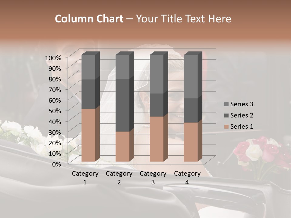 A Bride And Groom In A Horse Drawn Carriage PowerPoint Template