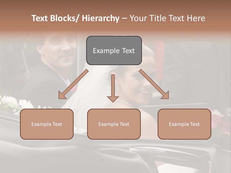 A Bride And Groom In A Horse Drawn Carriage PowerPoint Template