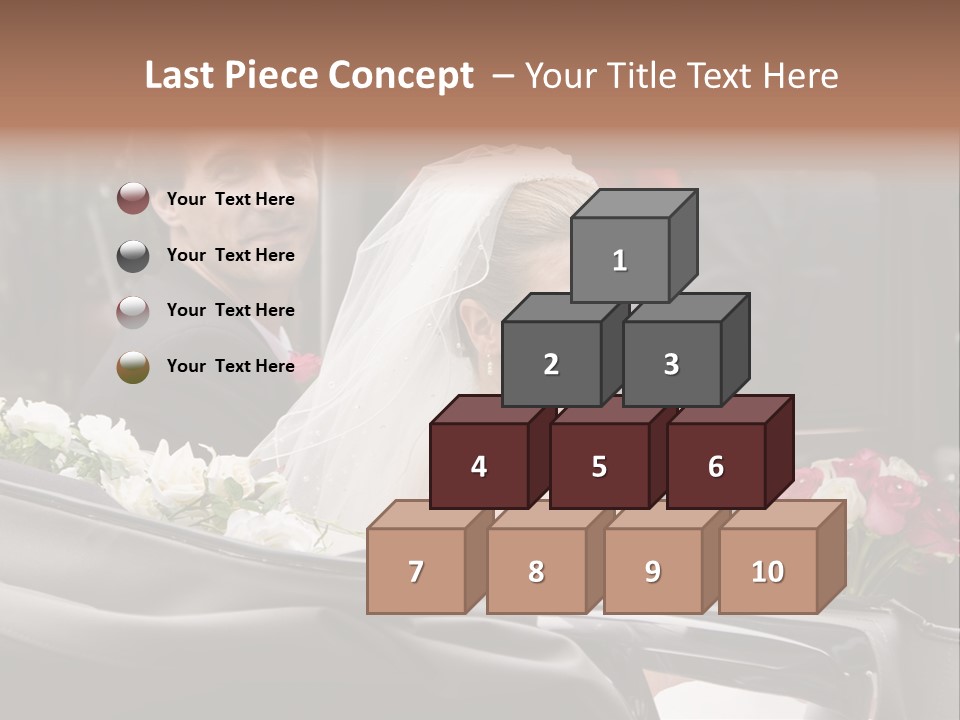 A Bride And Groom In A Horse Drawn Carriage PowerPoint Template