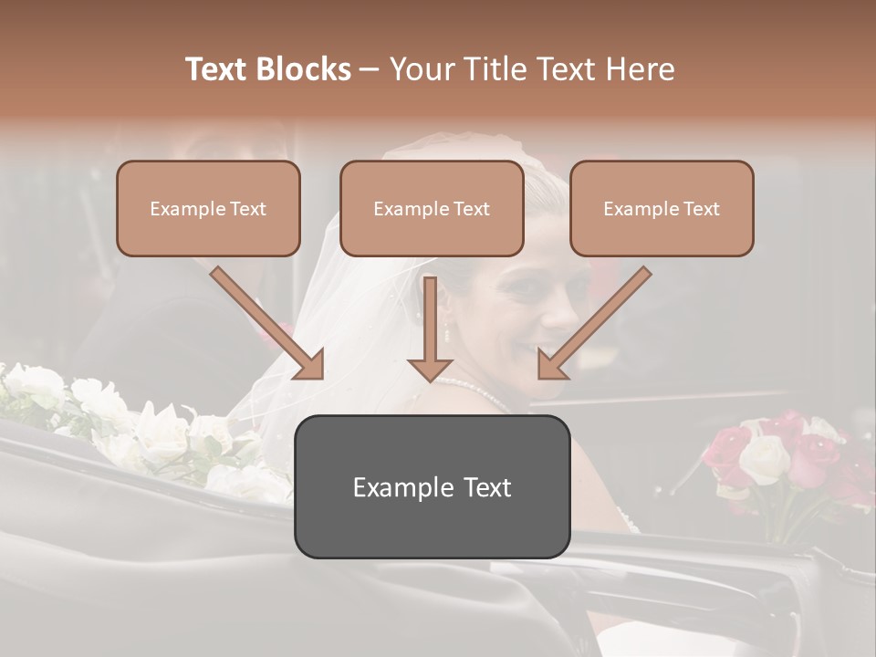 A Bride And Groom In A Horse Drawn Carriage PowerPoint Template