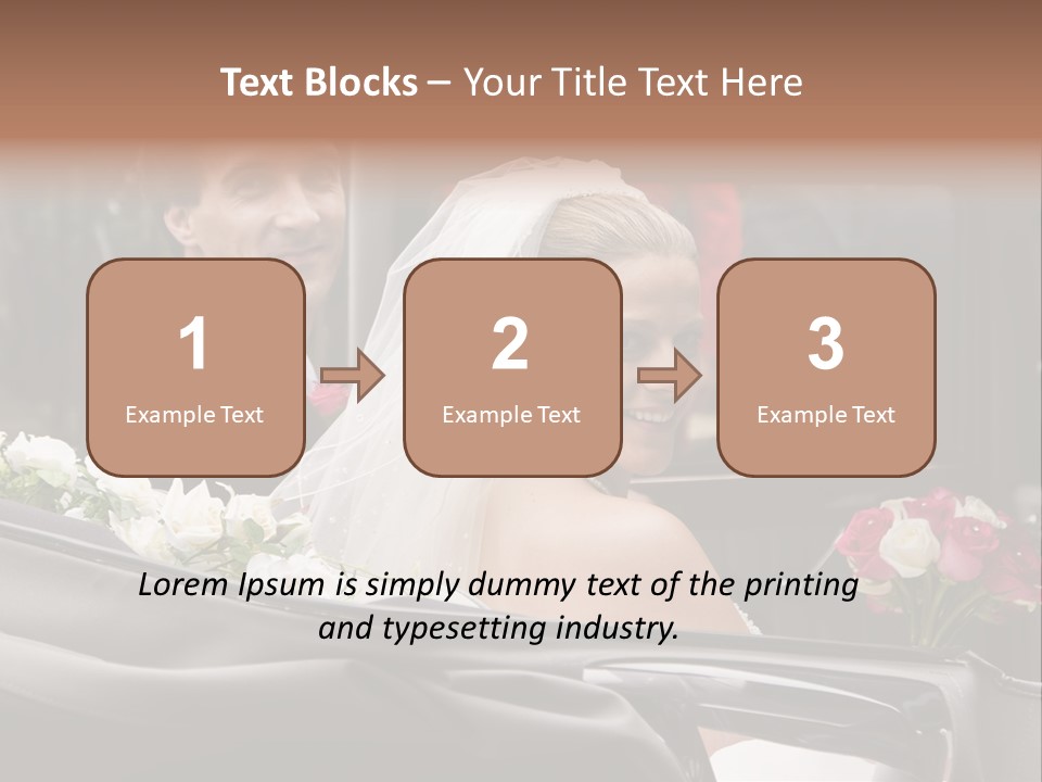 A Bride And Groom In A Horse Drawn Carriage PowerPoint Template