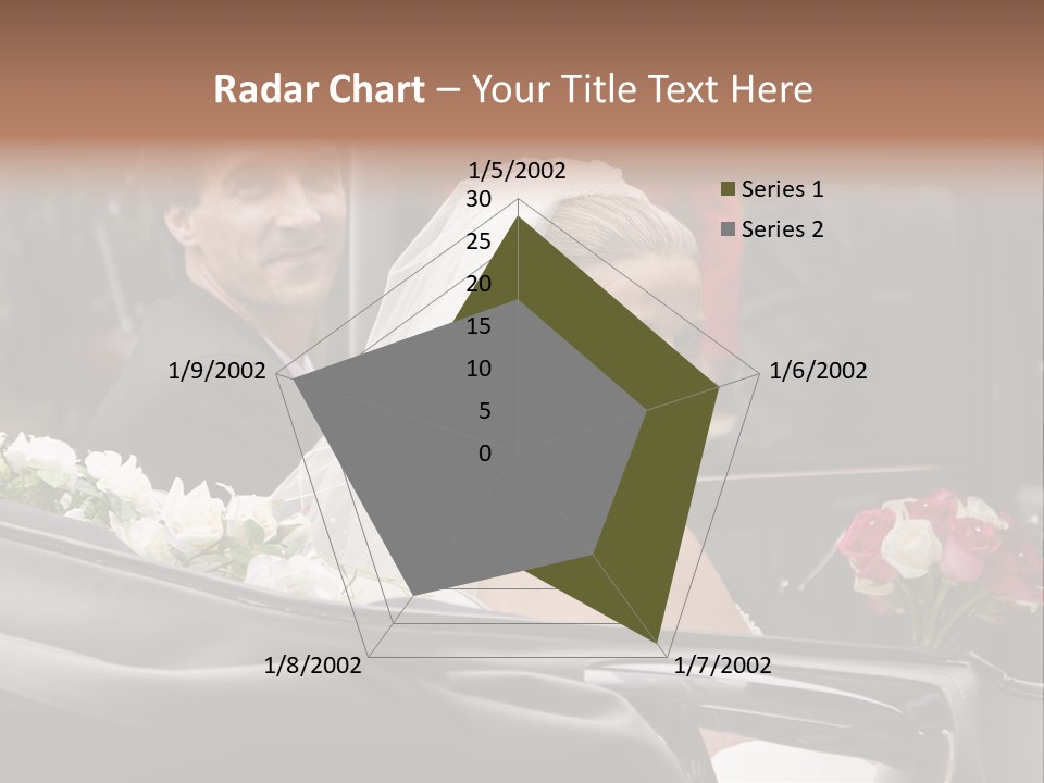 A Bride And Groom In A Horse Drawn Carriage PowerPoint Template