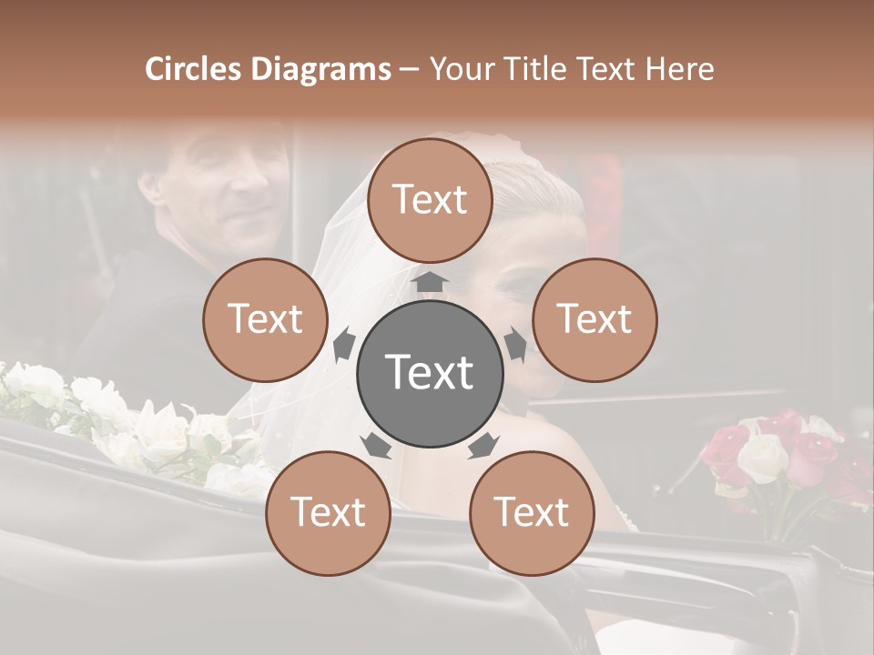 A Bride And Groom In A Horse Drawn Carriage PowerPoint Template