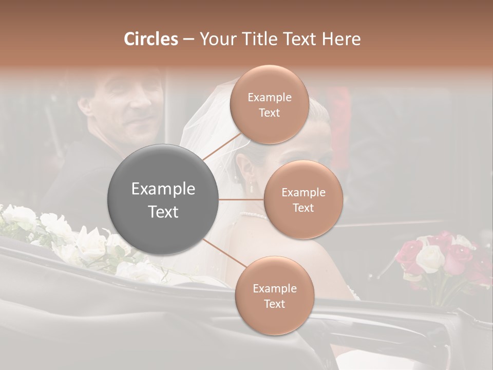 A Bride And Groom In A Horse Drawn Carriage PowerPoint Template