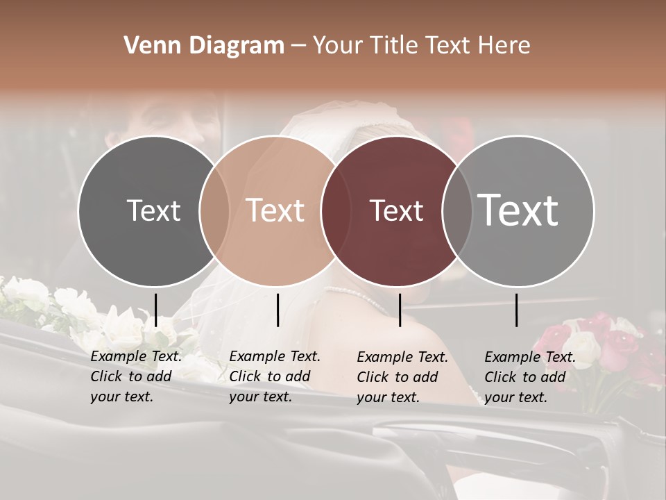 A Bride And Groom In A Horse Drawn Carriage PowerPoint Template