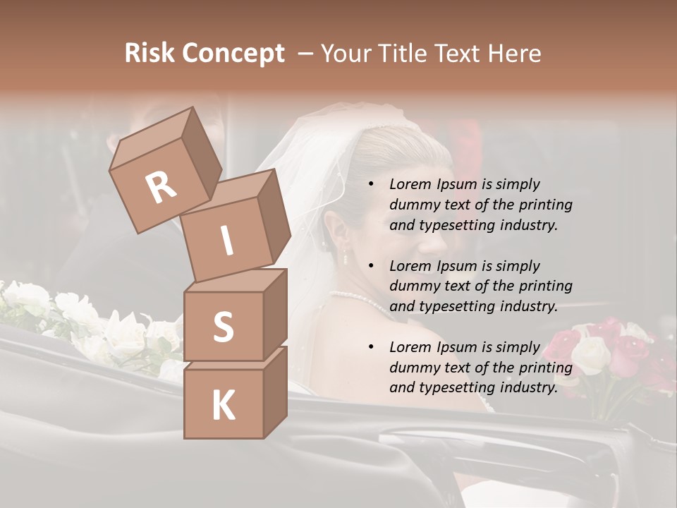 A Bride And Groom In A Horse Drawn Carriage PowerPoint Template