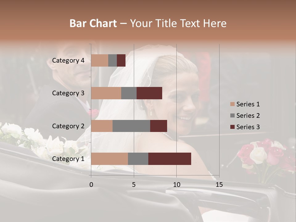 A Bride And Groom In A Horse Drawn Carriage PowerPoint Template