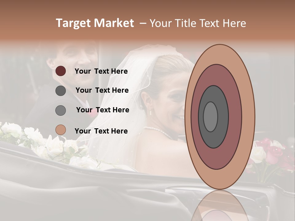 A Bride And Groom In A Horse Drawn Carriage PowerPoint Template