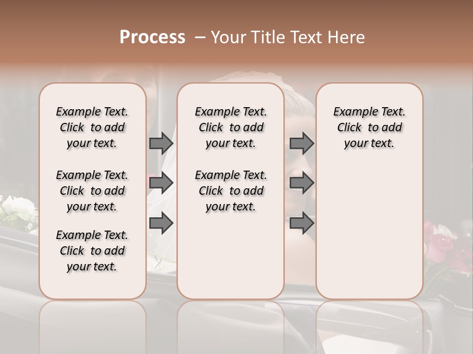 A Bride And Groom In A Horse Drawn Carriage PowerPoint Template