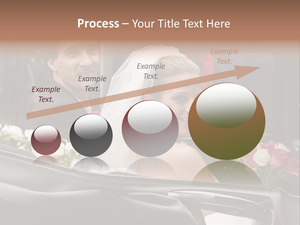 A Bride And Groom In A Horse Drawn Carriage PowerPoint Template