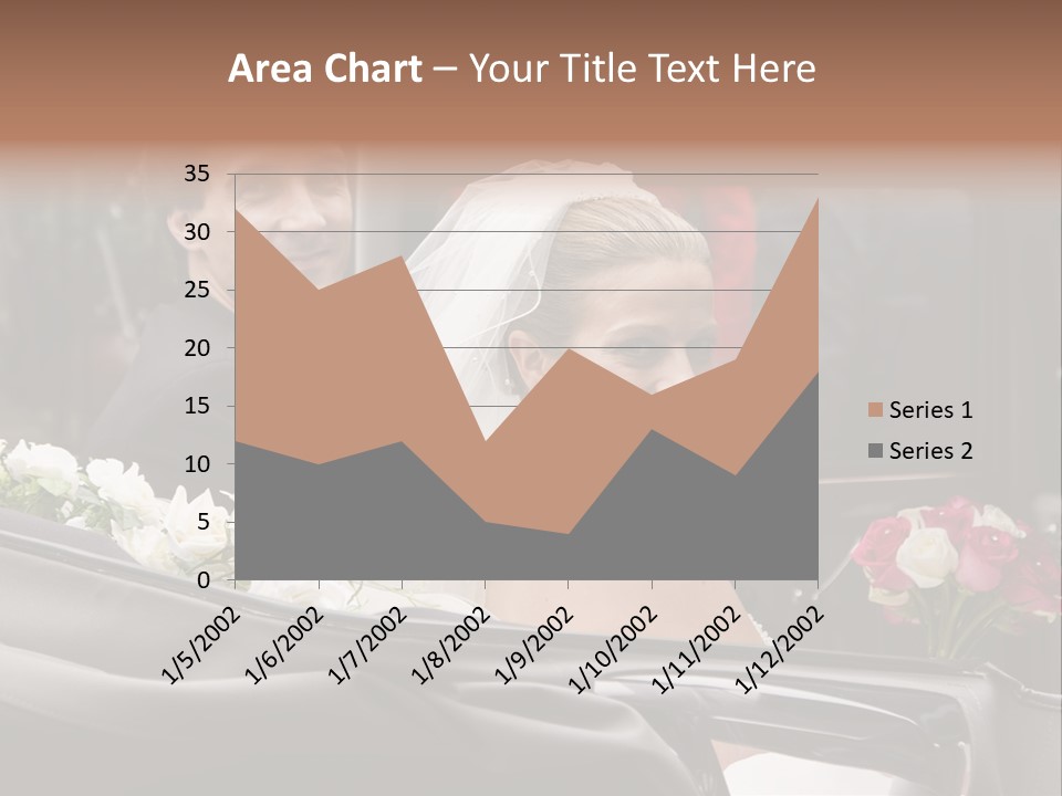 A Bride And Groom In A Horse Drawn Carriage PowerPoint Template