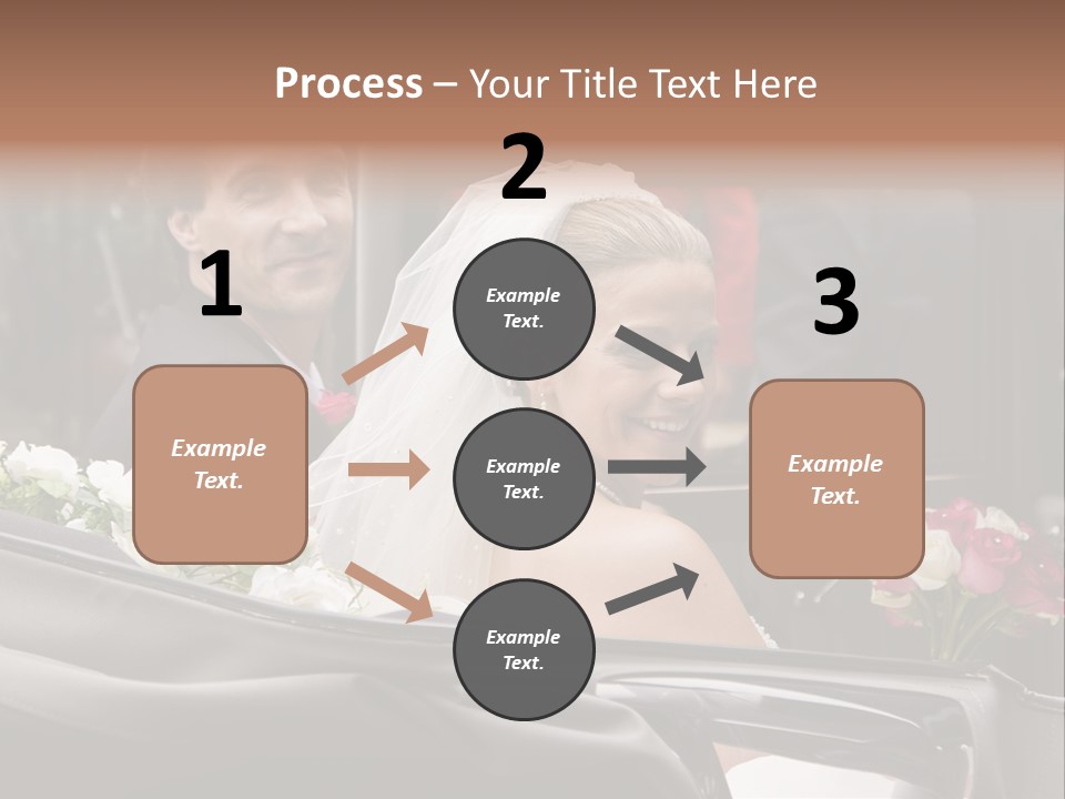 A Bride And Groom In A Horse Drawn Carriage PowerPoint Template