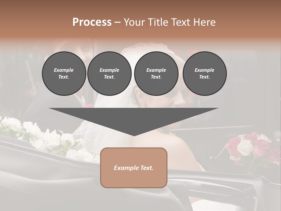 A Bride And Groom In A Horse Drawn Carriage PowerPoint Template