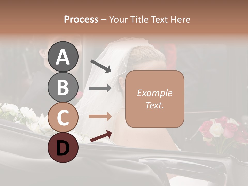 A Bride And Groom In A Horse Drawn Carriage PowerPoint Template