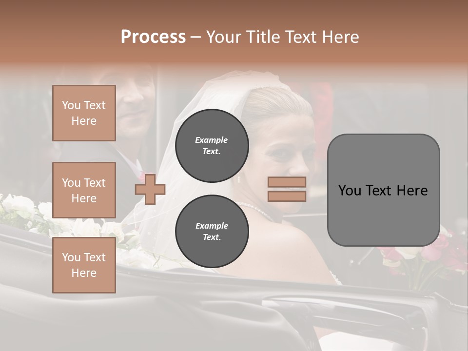 A Bride And Groom In A Horse Drawn Carriage PowerPoint Template