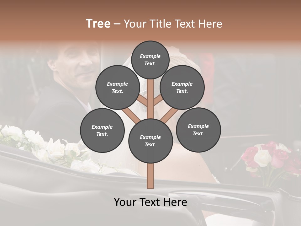 A Bride And Groom In A Horse Drawn Carriage PowerPoint Template