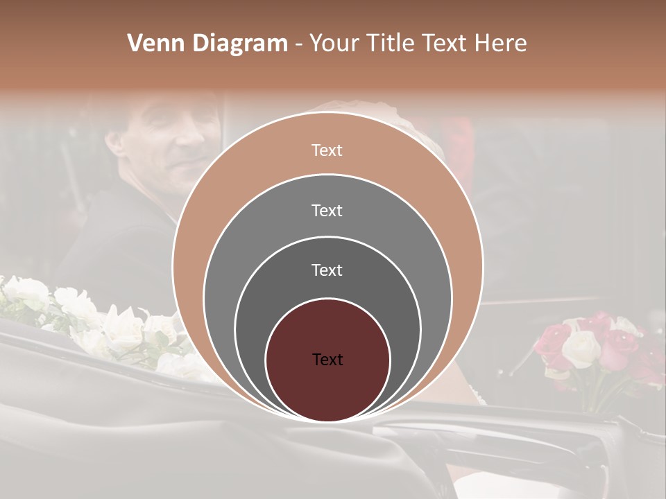 A Bride And Groom In A Horse Drawn Carriage PowerPoint Template