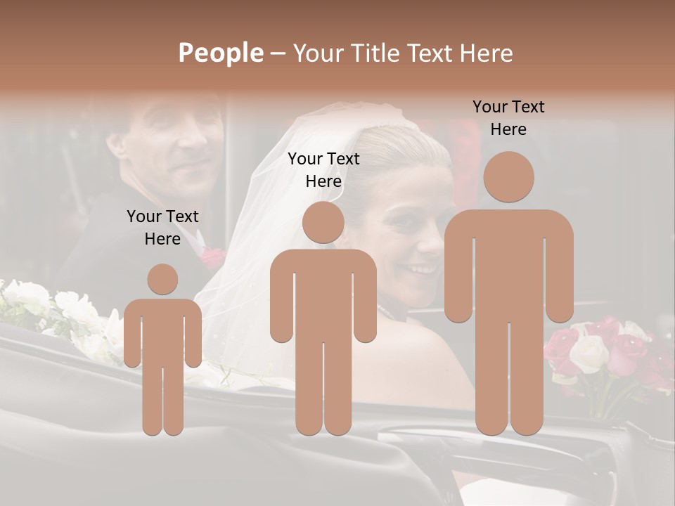 A Bride And Groom In A Horse Drawn Carriage PowerPoint Template