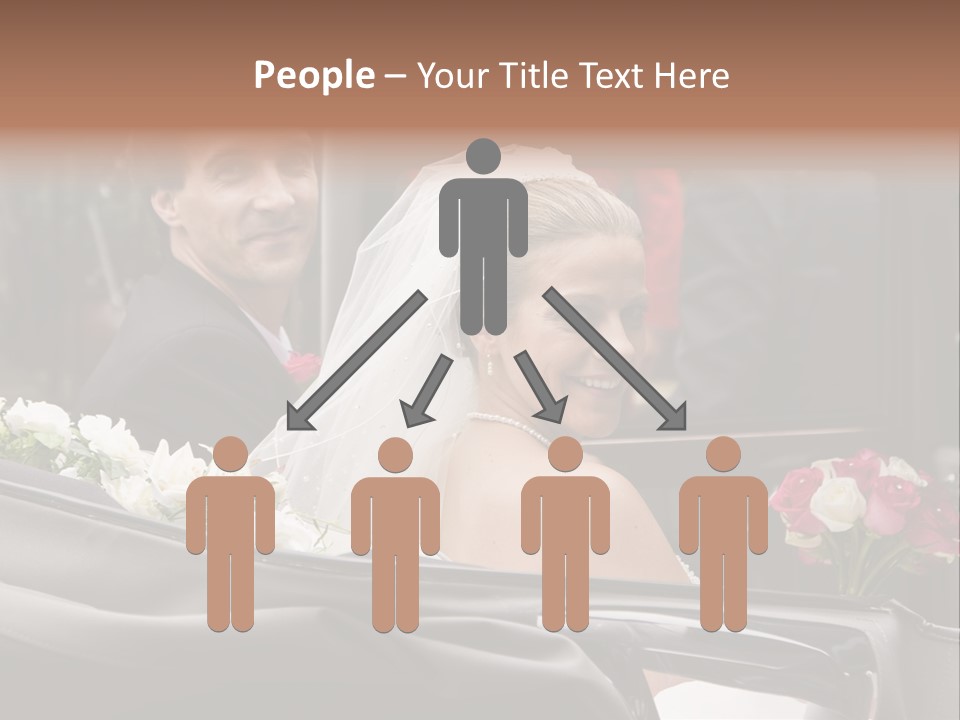 A Bride And Groom In A Horse Drawn Carriage PowerPoint Template