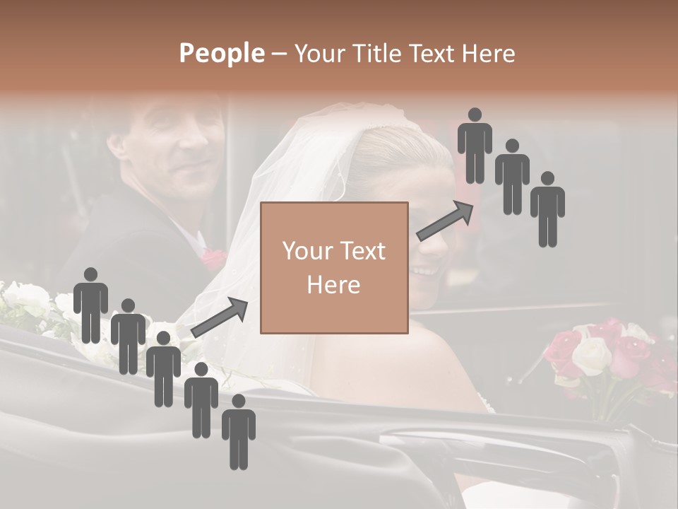 A Bride And Groom In A Horse Drawn Carriage PowerPoint Template