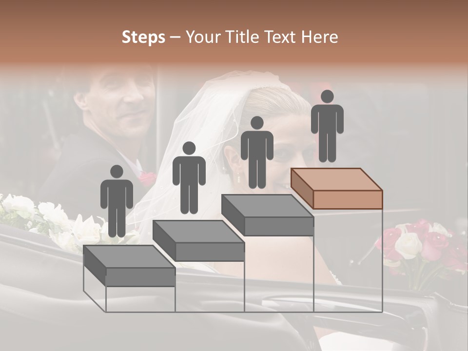 A Bride And Groom In A Horse Drawn Carriage PowerPoint Template