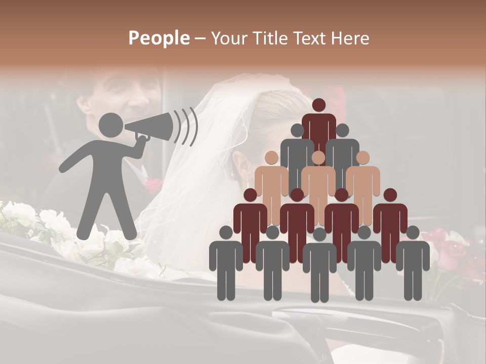 A Bride And Groom In A Horse Drawn Carriage PowerPoint Template