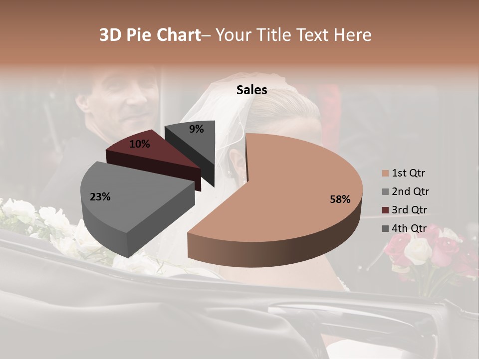 A Bride And Groom In A Horse Drawn Carriage PowerPoint Template