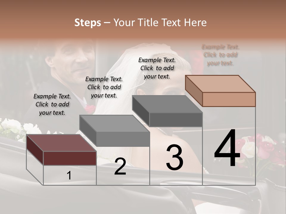 A Bride And Groom In A Horse Drawn Carriage PowerPoint Template