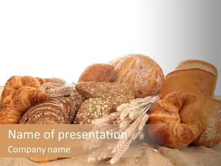 A Bunch Of Bread Powerpoint Template Is Shown PowerPoint Template