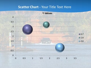 A Truck Driving Down A River With Mountains In The Background PowerPoint Template