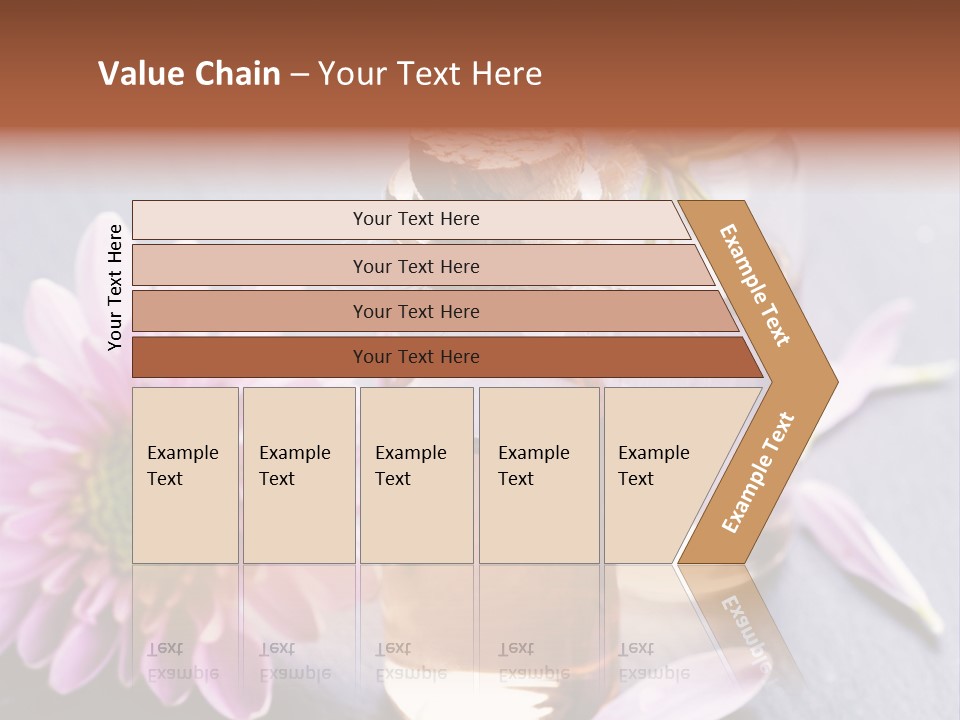 A Bottle Of Oil And A Flower On A Table PowerPoint Template