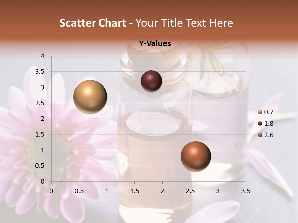 A Bottle Of Oil And A Flower On A Table PowerPoint Template