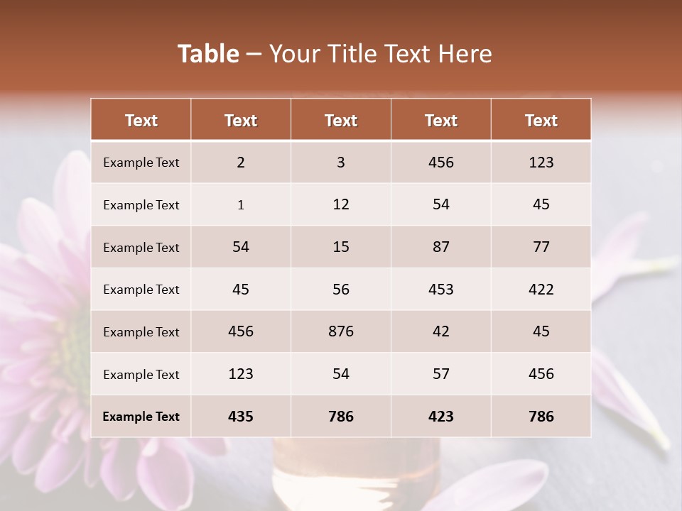 A Bottle Of Oil And A Flower On A Table PowerPoint Template
