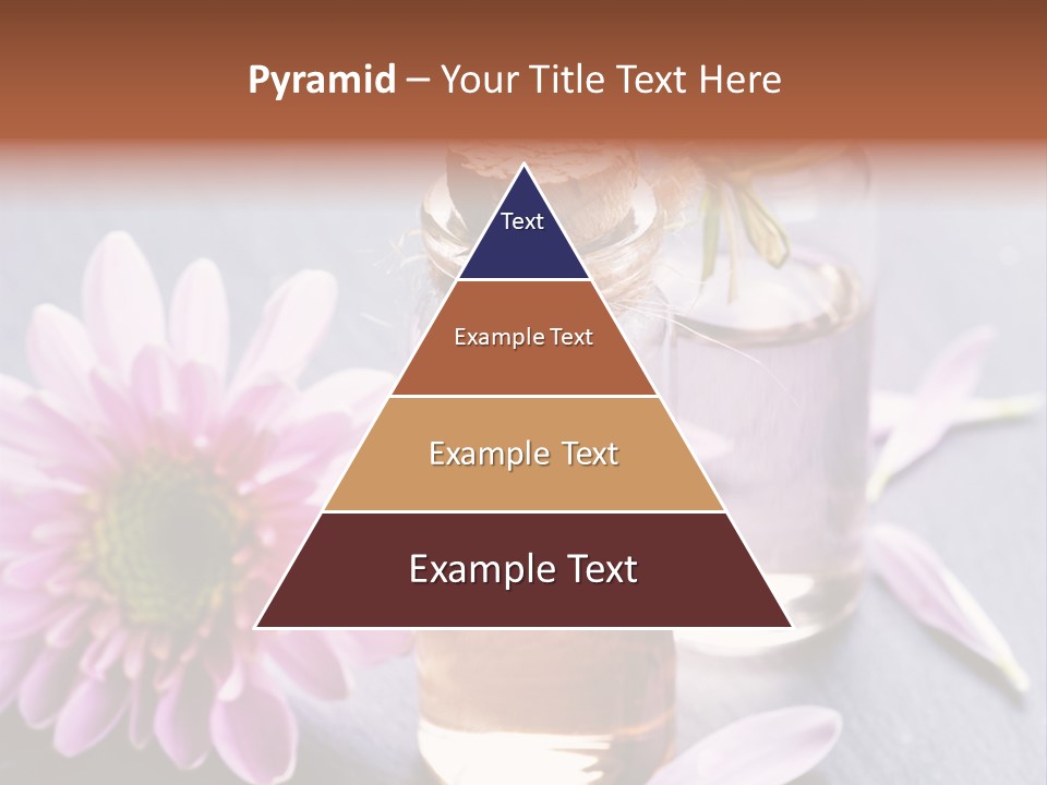 A Bottle Of Oil And A Flower On A Table PowerPoint Template