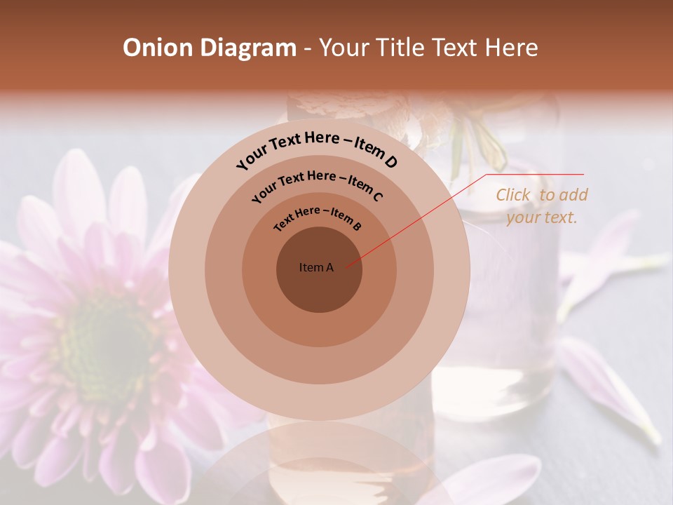 A Bottle Of Oil And A Flower On A Table PowerPoint Template