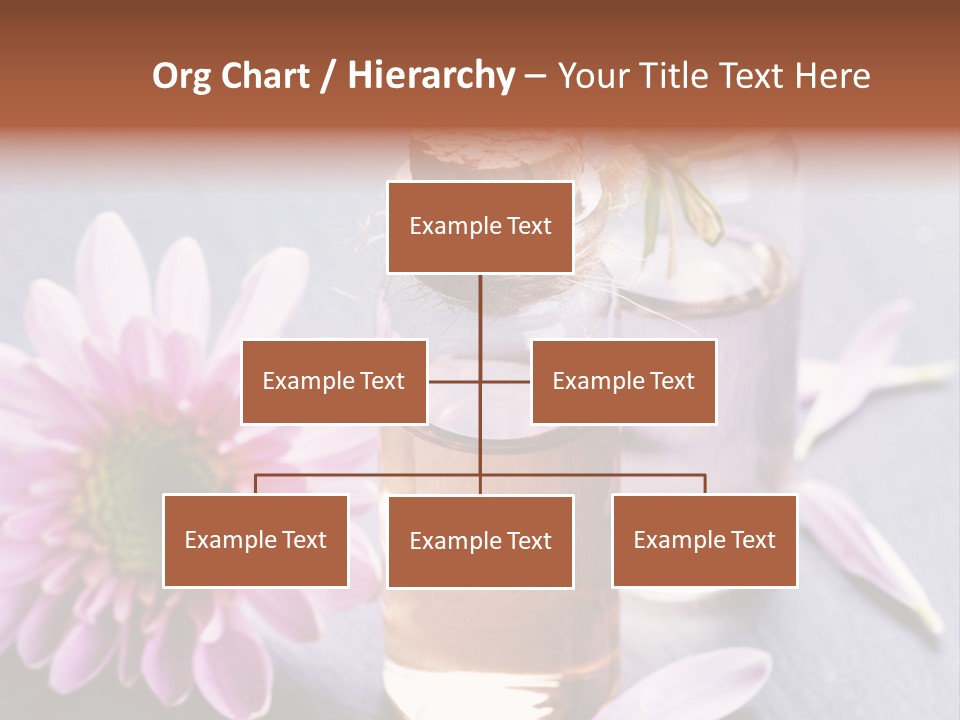 A Bottle Of Oil And A Flower On A Table PowerPoint Template