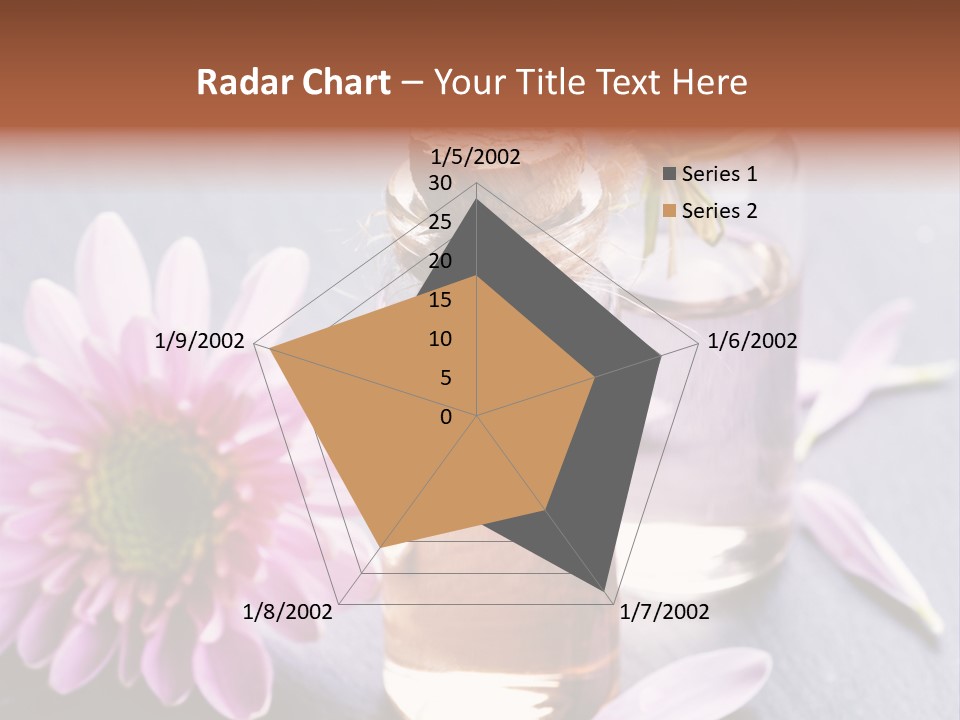 A Bottle Of Oil And A Flower On A Table PowerPoint Template
